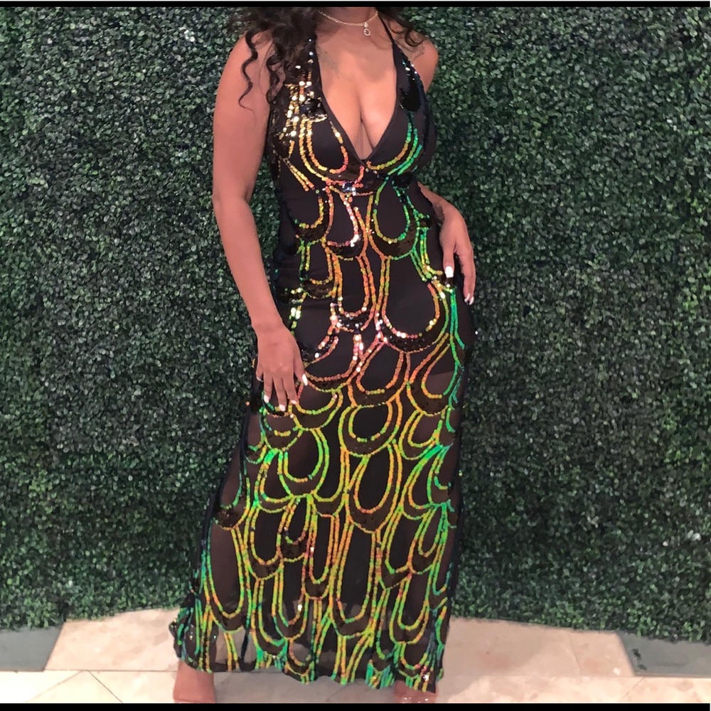 Sequins fishtailed dress